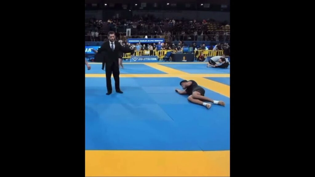 Fight Breaks out in a Grappling Match BJJ DQ Pushed Down Reacts Like Soccer Player NOGI IBJJF Euro