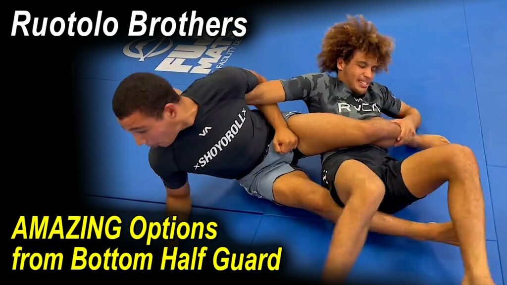 AMAZING Attack Options from Bottom Half guard - Ruotolo Brothers