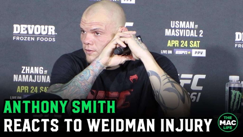 Anthony Smith enjoys "F*** Jake Paul" chants; live reaction to Chris Weidman's leg break