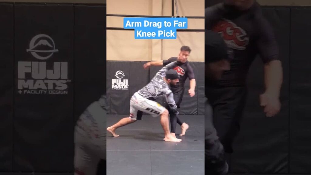 Arm Drag to Far Knee Pick