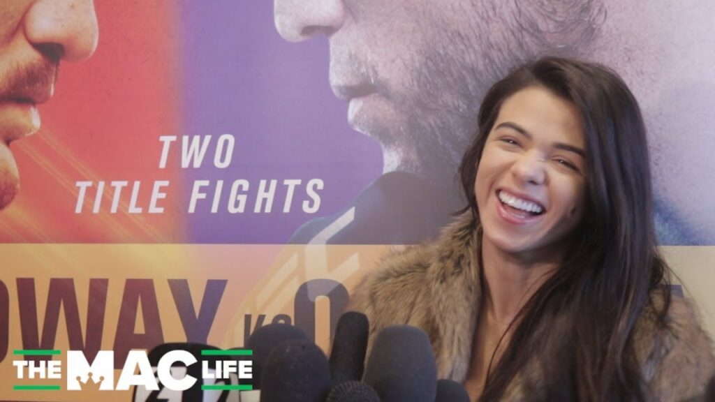 Claudia Gadelha Asked About 'Wanting Brian Ortega's Baby' Comment || UFC 231 Media Scrum