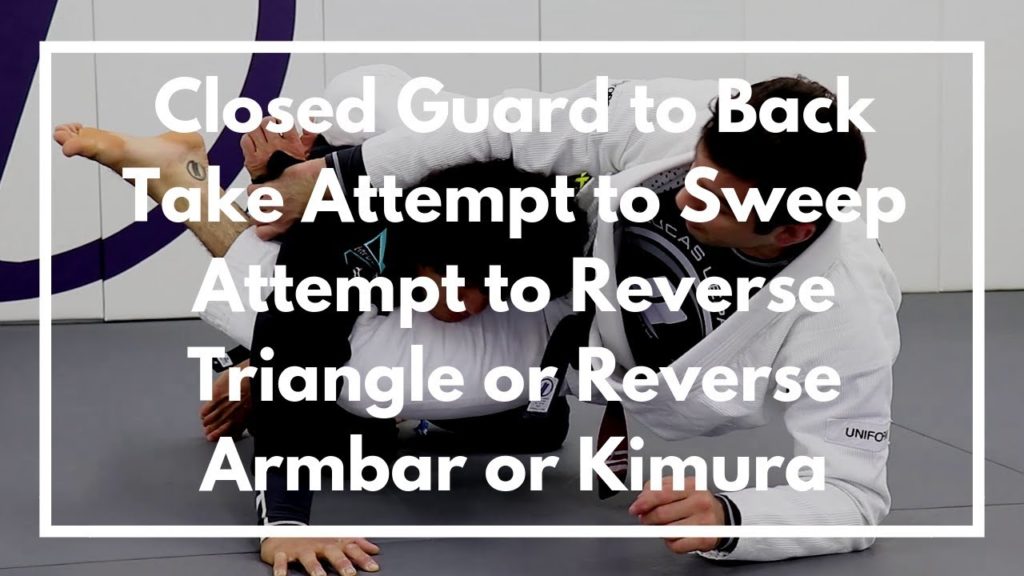 Closed Guard to Back Take Attempt to Sweep Attempt to Reverse Triangle or Reverse Armbar or Kimura