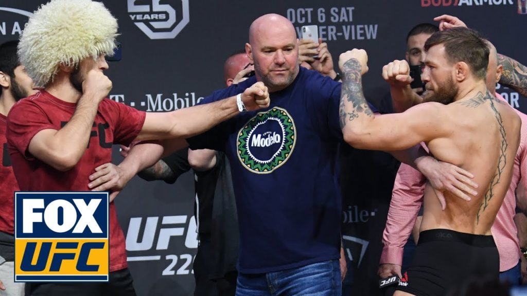 Conor McGregor and Khabib Nurmagomedov face off | WEIGH-INS | UFC 229