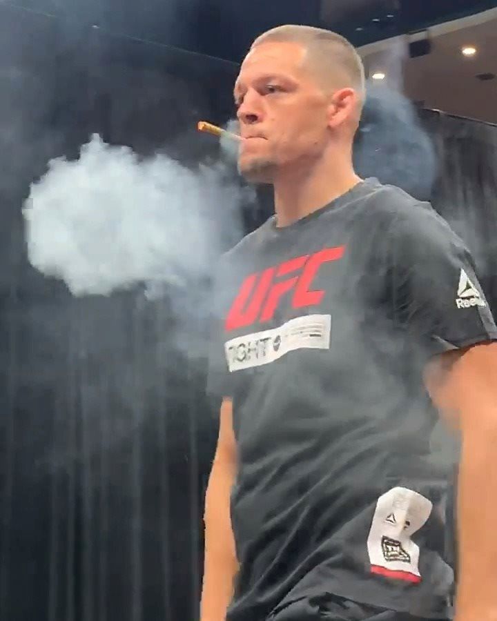 ESPN MMA: Nate Diaz smokes on stage