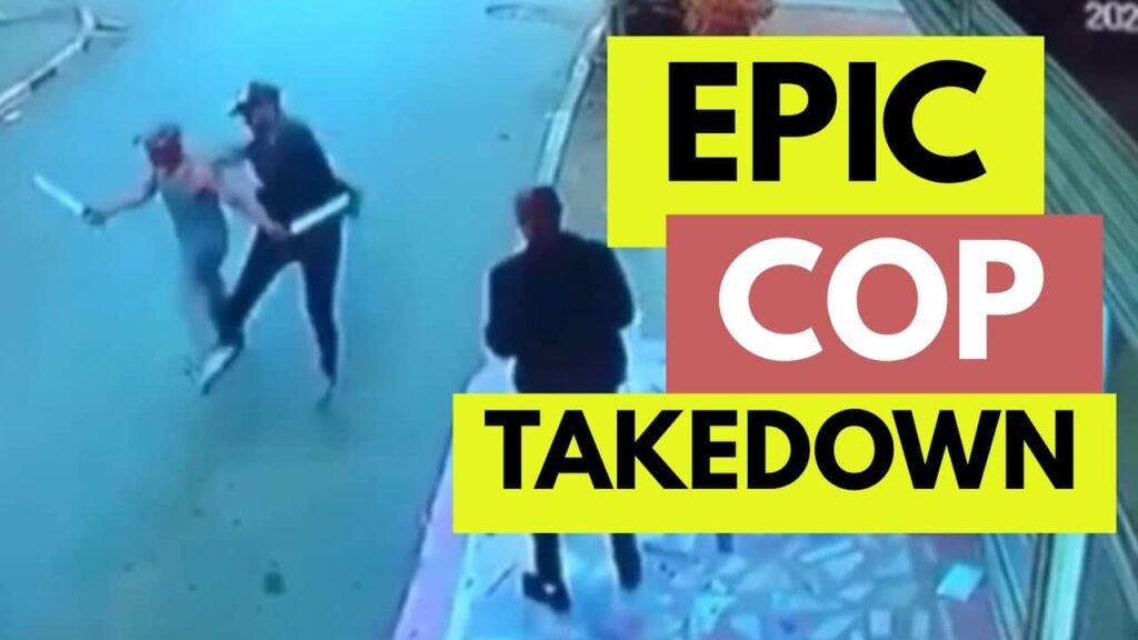 Epic Cop Takedown Against TWO Machetes!