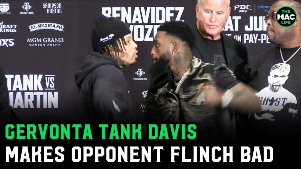 Gervonta 'Tank' Davis makes Frank Martin FLINCH BAD at Face Off: "I'm gonna break you p****"