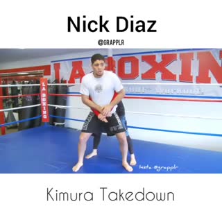 How about this Kimura Takedown by Nick Diaz
 repost grapplr