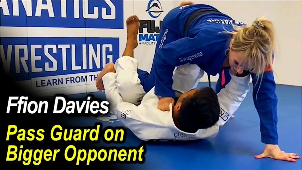 How to Pass Guard on Bigger Opponent - Knee Cut when Elevated by Ffion Davies