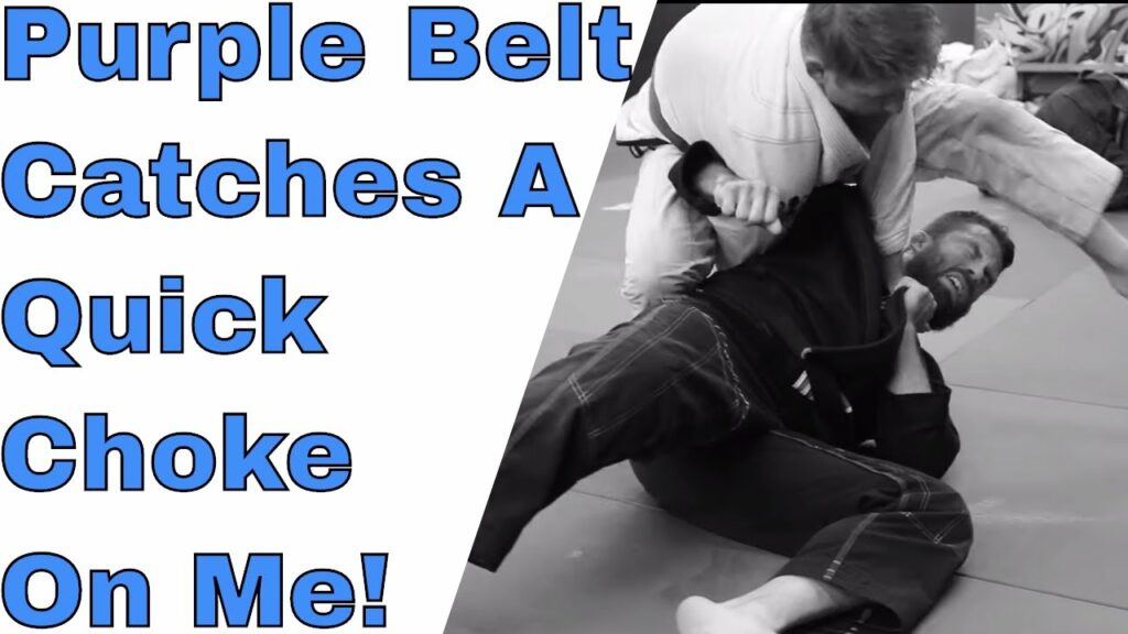 Hunting Wrist Locks On A Big White Belt & Choked By A Purple Belt