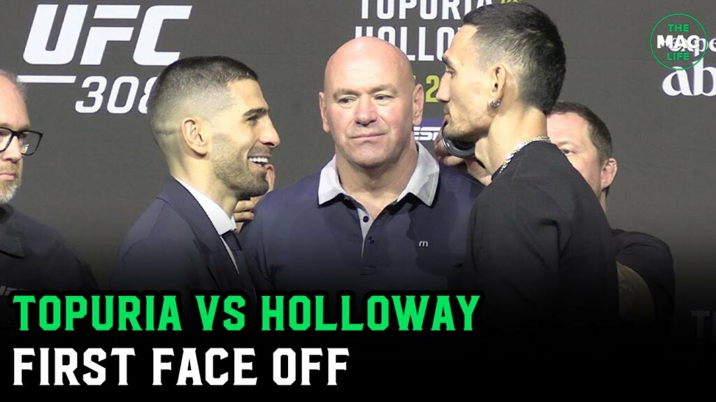 Ilia Topuria vs. Max Holloway First Face Off | UFC 308