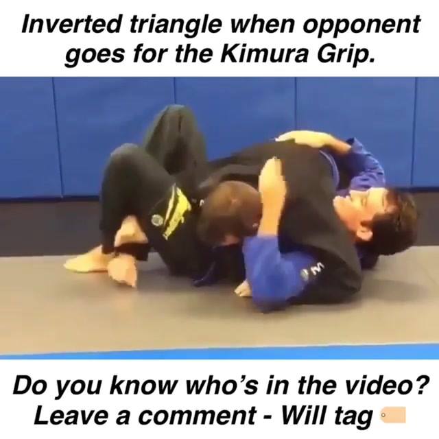 Inverted Triangle when opponent goes for the Kimura Grip