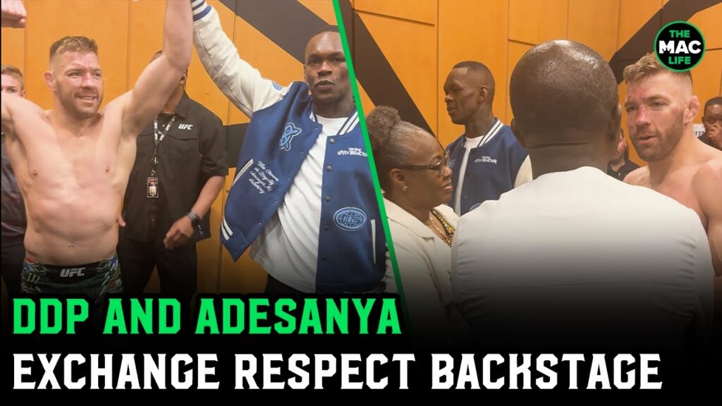 Israel Adesanya and Dricus Du Plessis exchange respect backstage