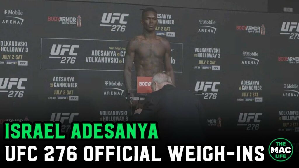 Israel Adesanya comes in at lean 183.5-pounds for UFC 276