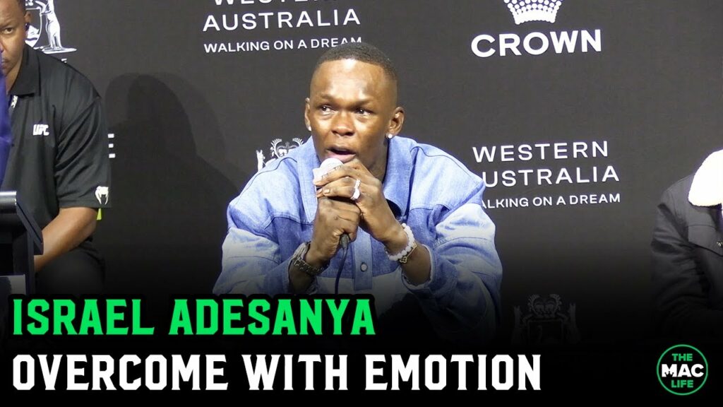 Israel Adesanya cries at UFC 305 Press Conference: "I do this for my family!"