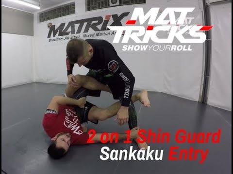 Jiu Jitsu 2 on 1 Shin Guard to Sankaku Leglock Entry