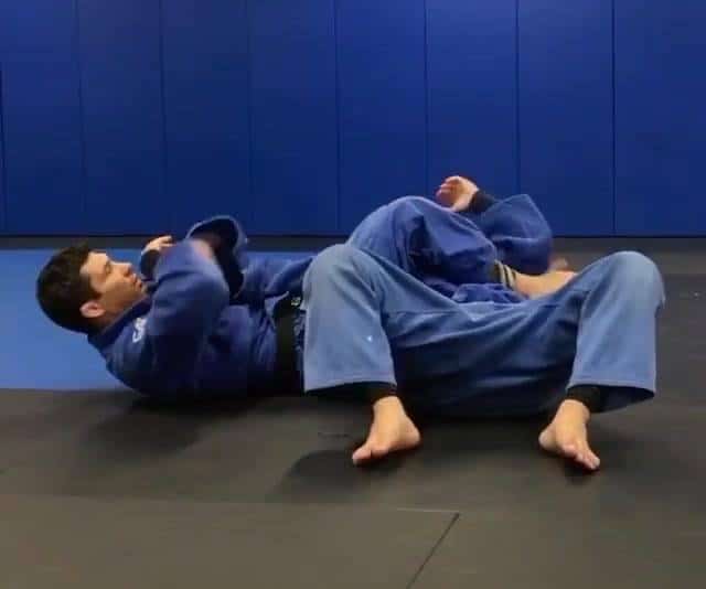 Juji gatame or back lying perpendicular armbar-off a stuffed seoi nage attempt by