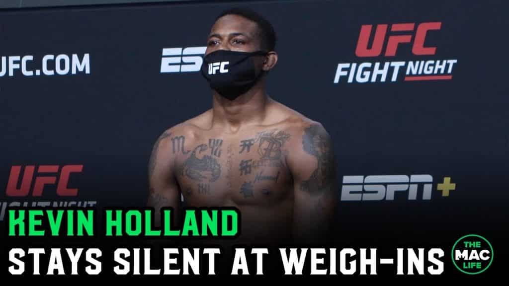 Kevin Holland stays silent at official weigh-ins ahead of Marvin Vettori fight