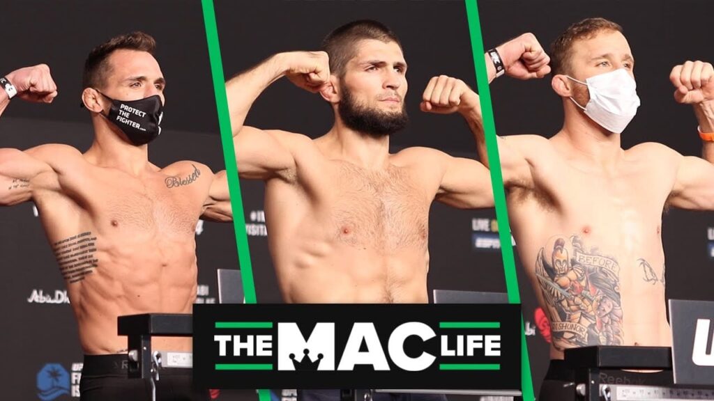 Khabib Nurmagomedov, Justin Gaethje & Michael Chandler all make championship weight at UFC 254