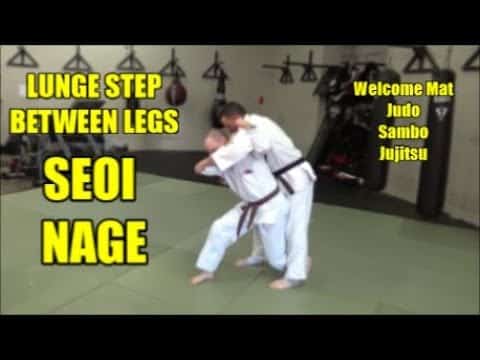 LUNGE STEP BETWEEN LEGS SEOI NAGE