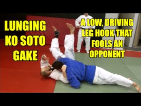 LUNGING KO SOTO GAKE LOW DRIVING LEG HOOK THAT FOOLS OPPONENT