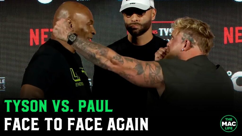 Mike Tyson vs. Jake Paul Face Off: Jake Paul Gets INTENSE