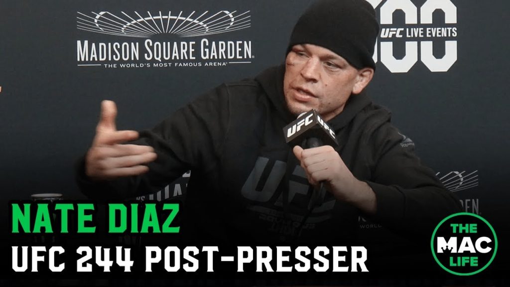 Nate Diaz on UFC 244 stoppage: “You sneeze on me, I bleed” | UFC 244 Post-Fight Press Conference