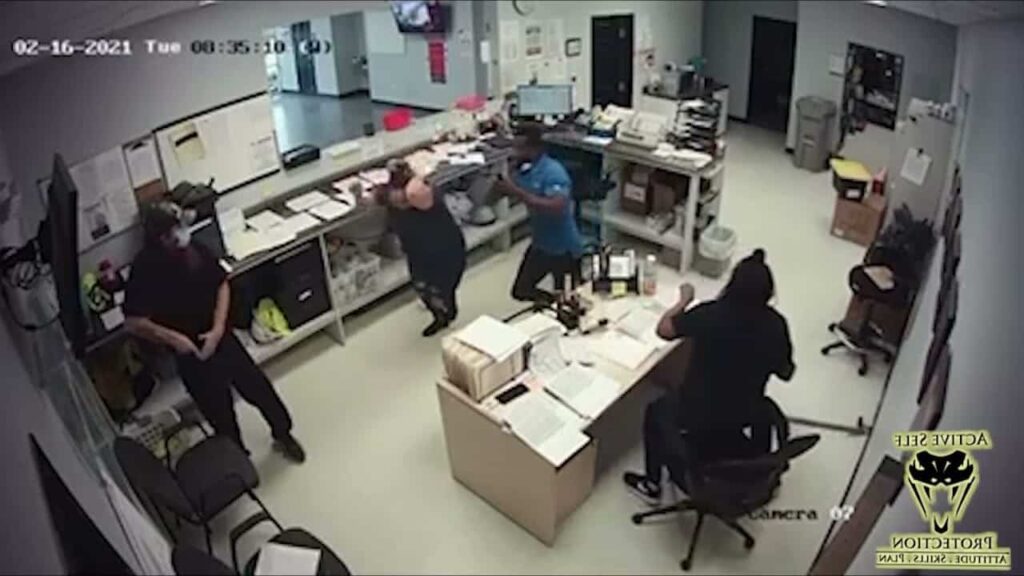 Office Employee Defends Against Deadly Threat