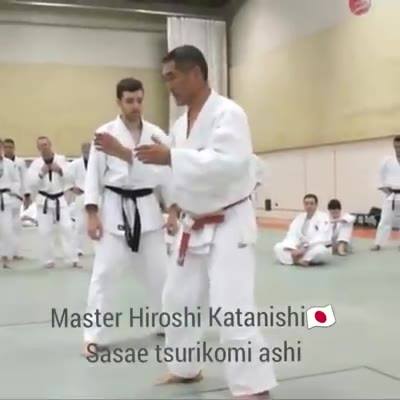 Sensei Hiroshi Katanishi shows how to set up Sasae Tsurikomi Ashi, Japanese style!