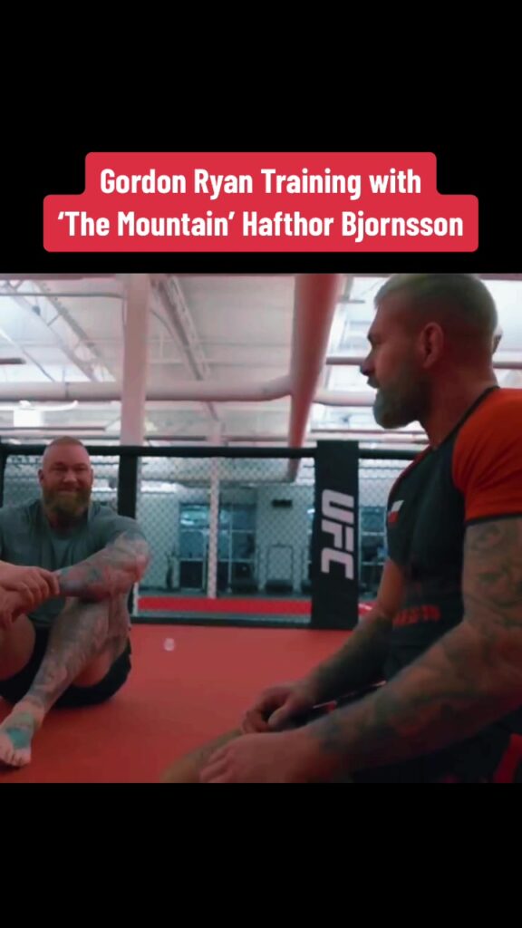 'The Mountain' Hafthor Bjornsson training with Gordon Ryan.           y