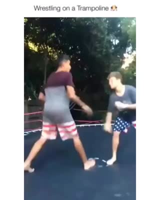 Trampoline wrestling anyone?
 Repost @ObsessedWrestler @Bryce25.209 & @antoni...