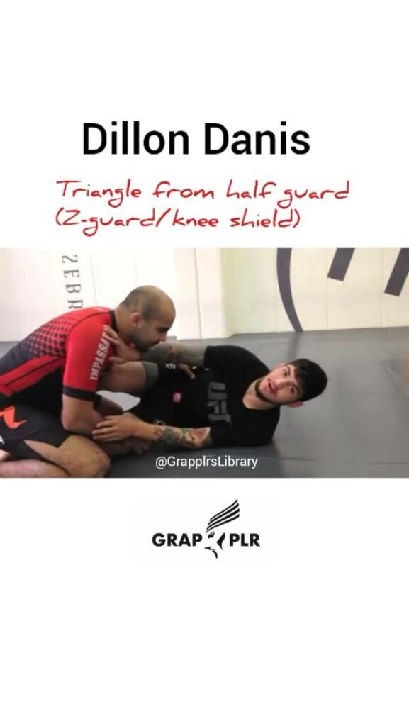 Triangle from half guard (Z-guard/knee shield)