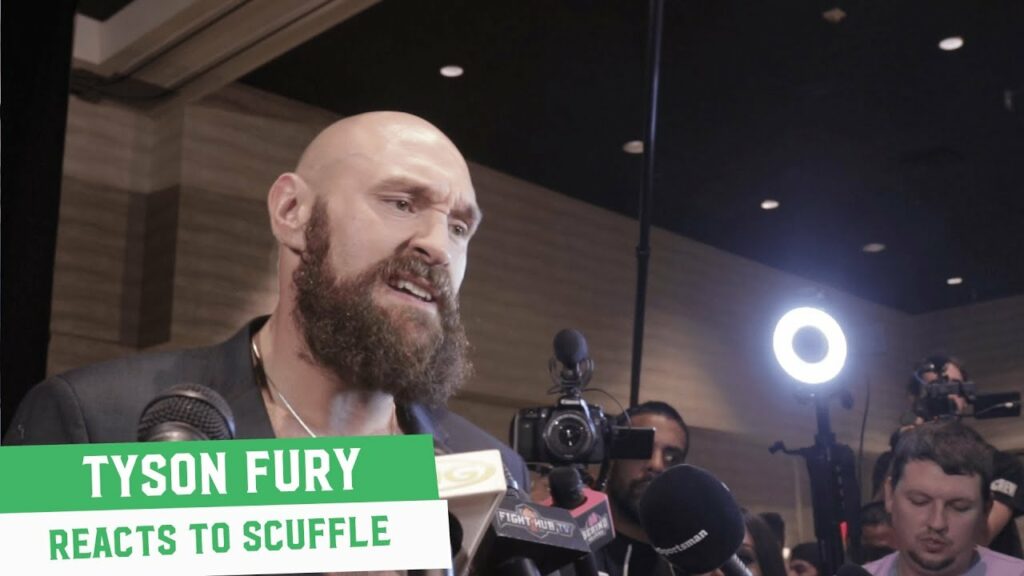 Tyson Fury Reacts to Wilder scuffle: "If They Want to Fight Outside, No Problem"