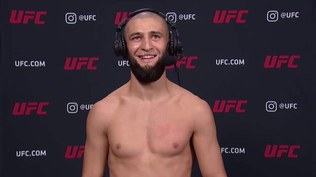 UFC Vegas 11: Khamzat Chimaev Interview after One Punch KO