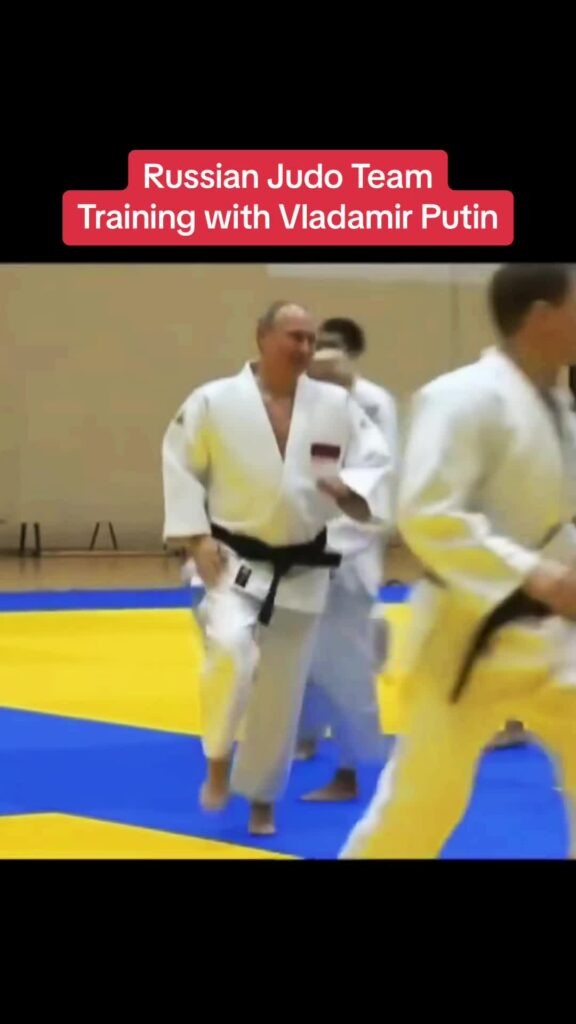 Vladimir Putin training with the Russian Judo Team.