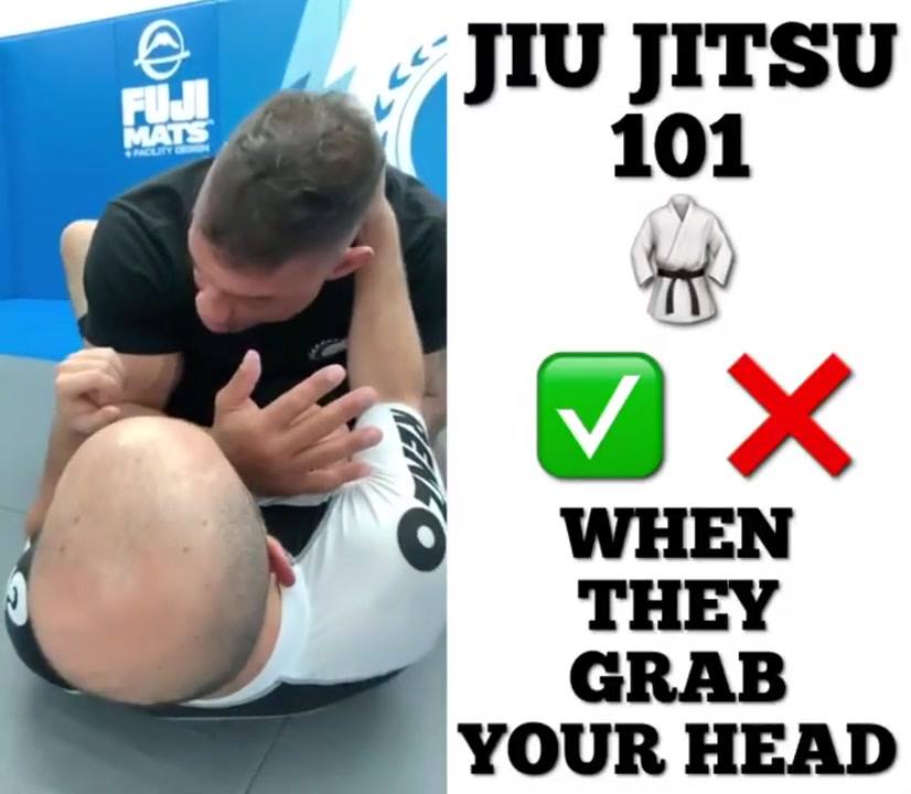 When you are passing the guard you cannot allow your opponent to grab your head....