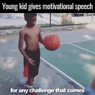 Young kid gives motivational speech!